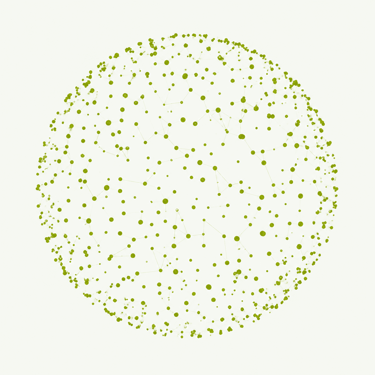 A sphere formed from connected nodes, representing Q2X Labs' Spherical Navigation Engine